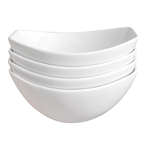 Over and Back Porcelain serving Bowl Set of 4, White Togo Ubuy