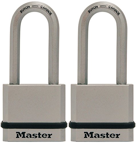 Master Lock Padlock, Magnum Solid Steel Lock, 1-3/4 in. Wide, M530XTLH (Pack of 2-Keyed Alike)