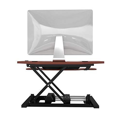 VersaDesk Power Pro Corner - 36" Electric Height-Adjustable Standing Desk - Sit to Stand Desktop with Keyboard and Mouse Tray - Cherry - Thumbnail 6
