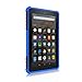 Windrew Hybrid Heavy Duty Armor Protection Cover [Anti Slip] [Built-In Kickstand] Skin Case For Amazon Fire 7 5th Generation 2015 Release Tablet + Screen Protector and Stylus Pen (Black/Blue)