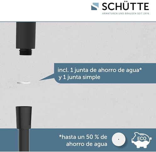 RAVEN - Barra de ducha y ducha de mano, alcachofa de ducha con 3 posiciones ajustables, juego de ducha con columna de ducha, panel de ducha con manguera en color negro