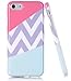 BAISRKE Chevron Wave Pink Geometric Case Slim Soft TPU Rubber Bumper Silicone Protective Phone Case Cover Compatible with iPhone 8 / iPhone 7 [4.7 inch]