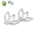 2 Pair Lotus Flower Jewelry Simple Chic Earrings Best Gift for Women/Girls (Gold & Silver)