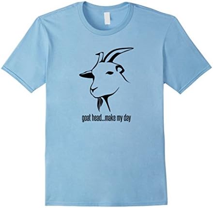 Mens Goat Head Make My Day T-Shirt Shirt Tee - Mens Womens Small Baby Blue