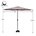 COBANA 9’ Patio Umbrella, Outdoor Table Market Umbrella with Push Button Tilt and Crank, 8 steel ribs, Red and White Stripes