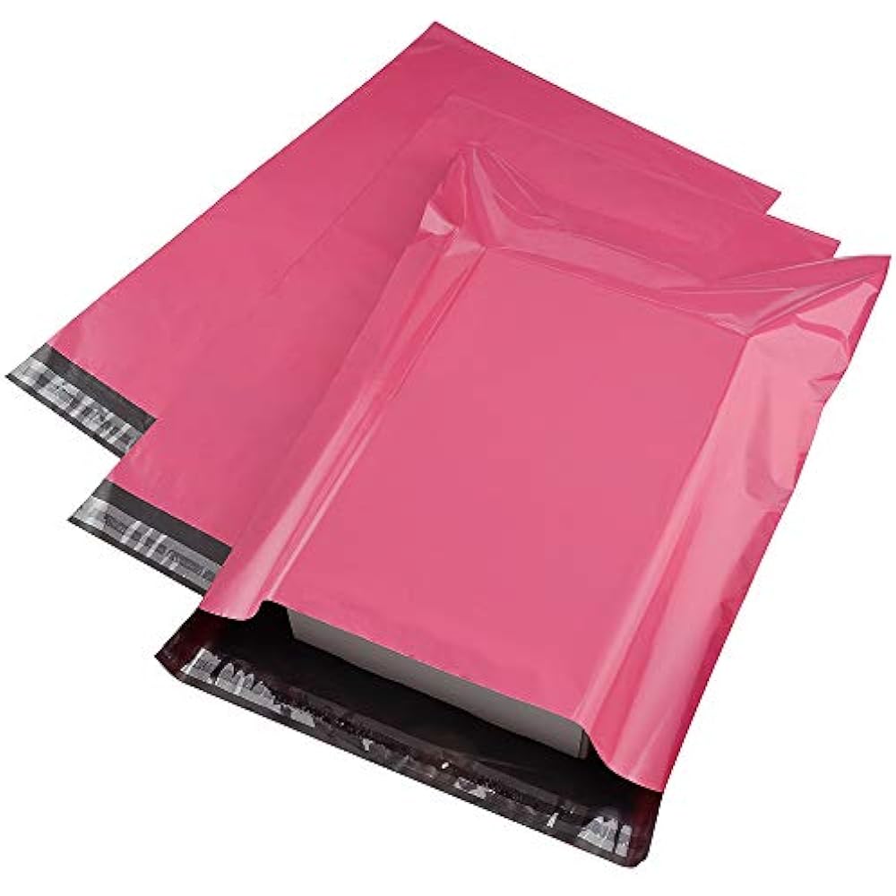 100 Pack 9x12 Hot Pink Shipping Bags Poly Mailer Envelopes With Self