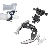 HEIPI C100 Super Clamp &amp; Mini Ball Head &amp; Panning Base, Max Clamping 3.93" | Clamp &amp; stand design. Max clamping 3.93"/10cm. Dual screw mounts: 1/4"-20,3/8"-16. Compatible with phone, action camera, DSLR