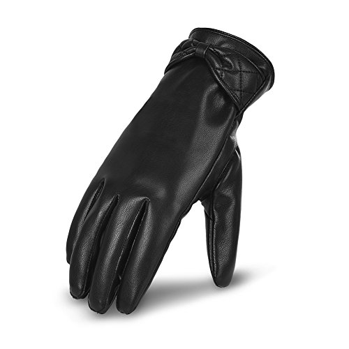 Vbiger Touchscreen Handschuhe Outdoor Handschuhe für Damen, Schwarz-2, S