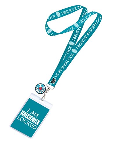 Underground Toys Sherlock Lanyard I am Sher Locked with I Heart Sherlock Charm Action Figure, Teal