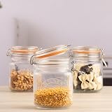 Kilner Square Clip Top Jar Set of 3, 1 Litre Airtight Glass Jars view 4