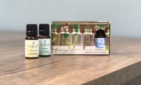3-Pack Variety of Invigorate Essential Oils: Dream, Citrus Mist, Defense (3-Pack Variety of Invigorate Essential Oils: Dream, Citrus Mist, Defense + Car Essential Oil Diffuser)