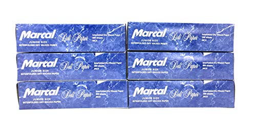 Deli Wrap Interfolded Wax Paper / Dry Waxed Food Liner Junior Size, 10" x 8" 500 Sheets (6 Pack)