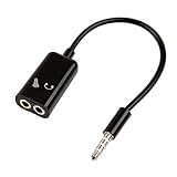 ANRANK AK35218HM 3.5mm 1/8" Stereo Splitter Audio Male to Earphone Headset + Microphone Adapter for PC iPhone iPad