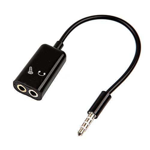 ANRANK AK35218HM 3.5mm 1/8" Stereo Splitter Audio Male to Earphone Headset + Microphone Adapter for PC iPhone iPad