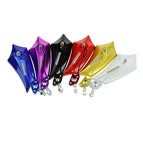 ZHUOTOP 7/8" Motorcycle Rearview Mirror Aluminum Bar End Side Rearview Mirrors Red - Thumbnail 6