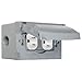 Discontinued - 1-Gang Weatherproof Flip Cover Kit, Includes Duplex, Box, and Cover, Gray