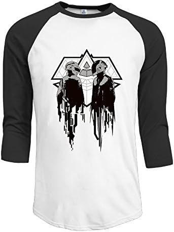 YIORAN Daft Punk 3/4 Sleeve Raglan T Shirts For Mens