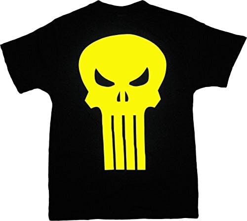 The Punisher Yellow Skull Logo Black T-Shirt Tee