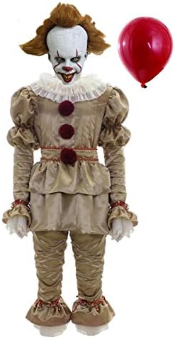 BIRDEU Halloween the Dancing Clown Cosplay Costume Deluxe Outfit Men full Suit with Red Balloon Accessories for Adult Fancy Dress 2019… (Version A, XL)