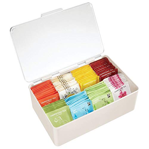 image for mDesign Stackable Plastic Tea Bag Holder Storage Bin Box for Kitchen C