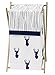 Sweet Jojo Designs Baby Children Kids Clothes Laundry Hamper for Navy Blue White and Grey Woodland Deer Bedding Set