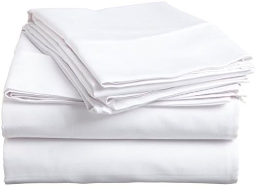 Mattress Homes 300-Thread-Count Egyptian Cotton (15" Extra Depth Pocket) 4-Pieces Sheet Set-(White Solid,Cal-King)
