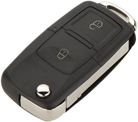 TOOGOO(R) Replacement 2 Button Keyless Entry Remote Flip Folding Car Key Fob Shell Case and Button Pad Compatible with VW Volkswagen Golf MK4 Bora