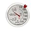 HIC Kitchen Roasting Meat Thermometer, Oven Safe, Large 2-Inch Easy-Read Face, Stainless Steel Stem and Housing