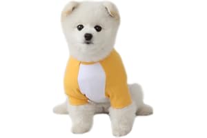 Lucky Petter Dog Cotton Shirts for Small and Large Dogs Raglan T-Shirts Soft Breathable Dog Shirt pet Clothes (Large, White/Yellow)