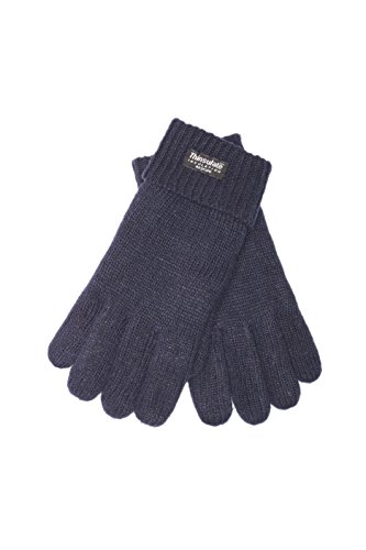 EEM Men's knitted glove LASSE with Thinsulate thermal lining, warm, 100% wool, winter, navy S