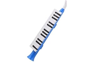 Yibuy Blue Plastic 27 Keys Melodica Mouth Organ Wind Piano QM27A Black White Keyboard