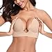 Aomh Strapless Bra Adhesive Invisible Backless Bras Plunge Reusable Magic Bra Nipple Covers Silicone Bra (C) Beige