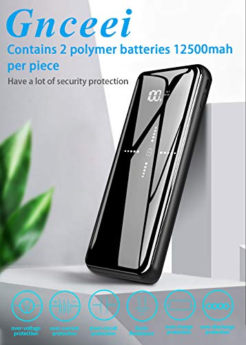 Portable Charger Wireless Power Bank 25000mAh - High Capacity with LCD Digital Display,3 USB Output & Dual Input External Battery Pack Compatible Smart Phones,Android Phones,Tablet and More