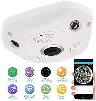 Maxxlite Full HD WiFi Smart Security Camera| 360 Viewing Area |Night Vision | Two-Way Audio Panoramic Camera