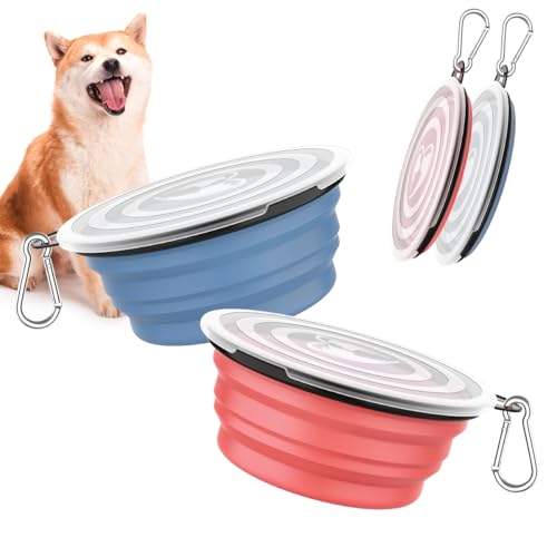 Pawaboo Collapsible Pet Bowls with Lids
