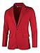 uxcell Men's Blazer Slim Fit Buttons Decor Double Flap Pockets Casual Sport Coat Red L US 42
