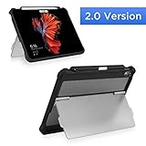 Maxjoy Case for 2018 iPad Pro 12.9 inch 3rd Gen, iPad Pro 12.9 Case, [Support Pencil Charging], Shockproof iPad 12.9 Protective Cover with Kickstand + Apple Pencil Holder for iPad Pro 12.9" 2018,Black