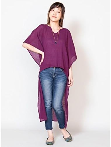 Amazon Co Jp チャイハネ Cayhane チャイハネ Yul 無地ハイローヘム変形ワンピース パープル F 服 ファッション小物