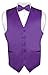 Men's Dress Vest & BowTie Solid PURPLE INDIGO Color Bow Tie Set for Suit or Tux