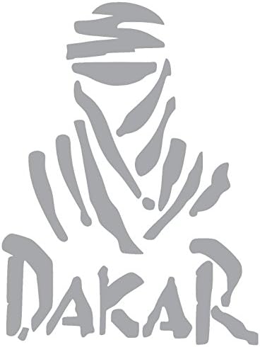 DAKAR Vinyl Sticker Decal (4.5" x 6", Silver)
