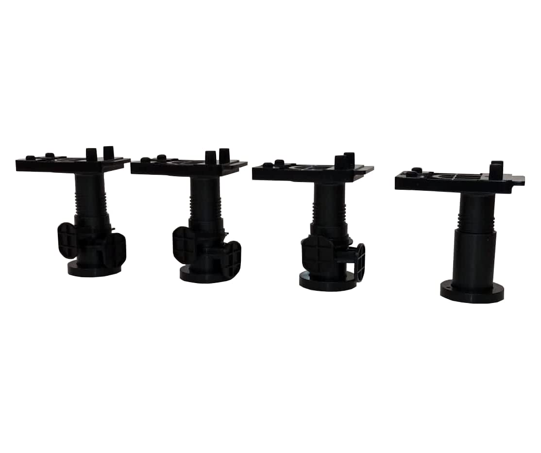 Ikea METOD Legs for Kitchen Cabinet Units, 8 Centimetres, Black, Plastic, Adjustable Feet, 402.055.99 - Pack of 4