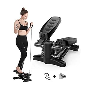 Arcwares Stair Stepper, Portable Fitness Mini Step Machine with Resistance Bands and LCD Monitor, Exercise Home Workout…