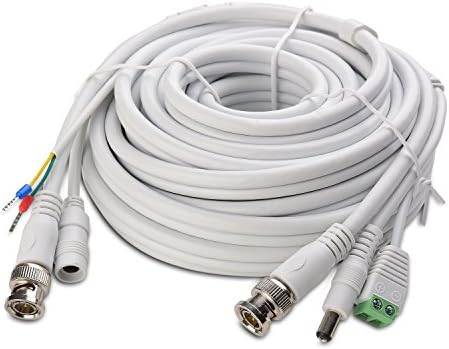 SyncArrow Premium PRO-Grade 1080P HD Premade 3-In-1 Multi-Purpose Fire-Rated Double Shielded BNC Video Power Extension Cord CCTV Combo Coaxial Cable with BNC RCA (PRO-8M3W, 25 feet, White)