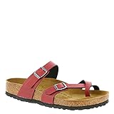 Birkenstock Women's Mayari Bordeaux Birko-Flor Pull Up 38 Regular
