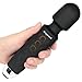 Cordless Wand Massager, Rechargeable Bullet Personal Waterproof Magic Mini Massager, 20x Multi Speeds Powerful Vibration for Body Therapeutic - Black