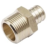 LTWFITTING Lead Free Brass PEX Adapter Fitting 3/4-Inch PEX x 3/4-Inch Male NPT Crimp Adaptor (Pack of 5)