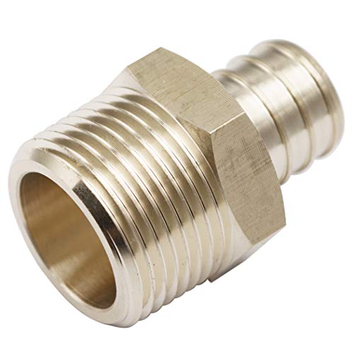 LTWFITTING Lead Free Brass PEX Adapter Fitting 3/4-Inch PEX x 3/4-Inch Male NPT Crimp Adaptor (Pack of 5)