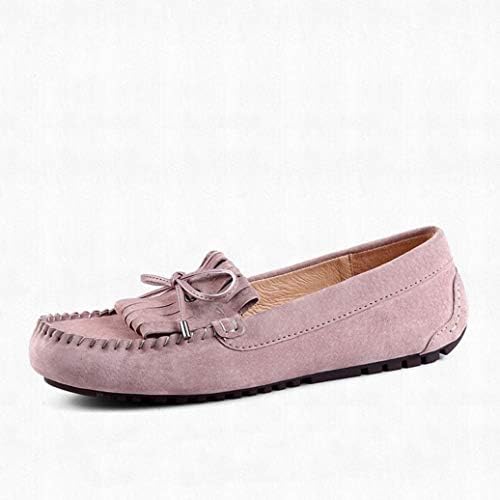 リボン紐 モカシンシューズ レディース スエード 靴 スリッポン パンプス シューズ フラット ぺたんこ ローファー カジュアルシューズ モカシン ドライビングシューズ 蝶結び 無地 柔軟 履き心地いい 防滑 防臭 Granitarh Ru