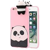 IPhone 6/6s Case, Transer 3D Cartoon Animals Cute Bare Bears Soft Silicone Case Skin For IPhone 6/6s 4.7 Inch (Pink)