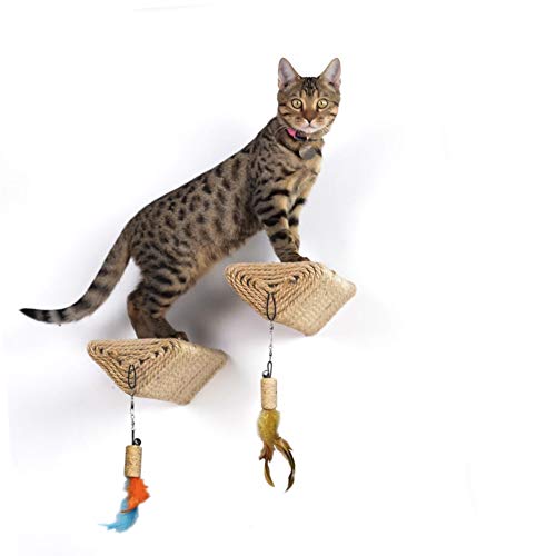 BIG NOSE Wall Mount Cat Floating Steps Shelves Scratching Post with